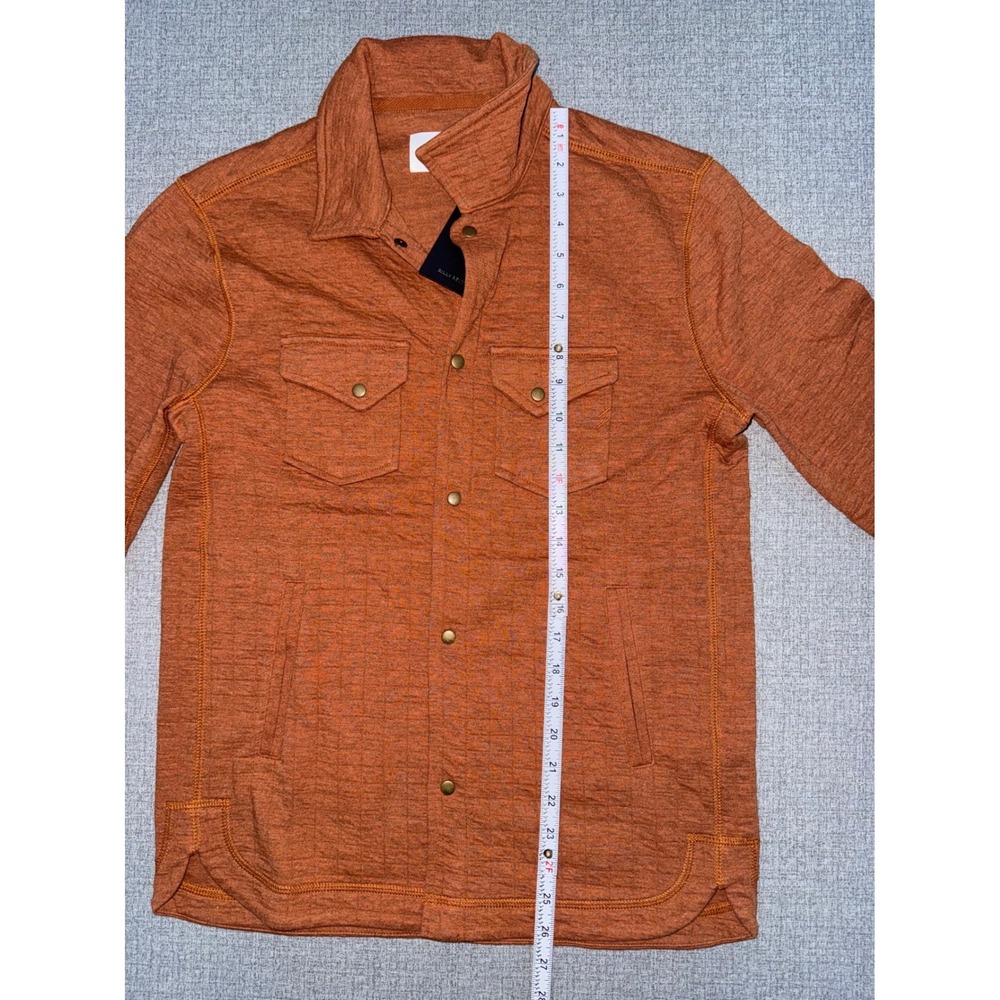 NWT Billy Reid Size S Small Shirt Jacket Orange Elbow Patch Snap Jersey Shacket - Picture 6 of 9